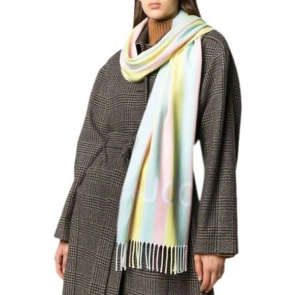 NWT Authentic Gucci Striped Wool Scarf - Picture 4 of 11